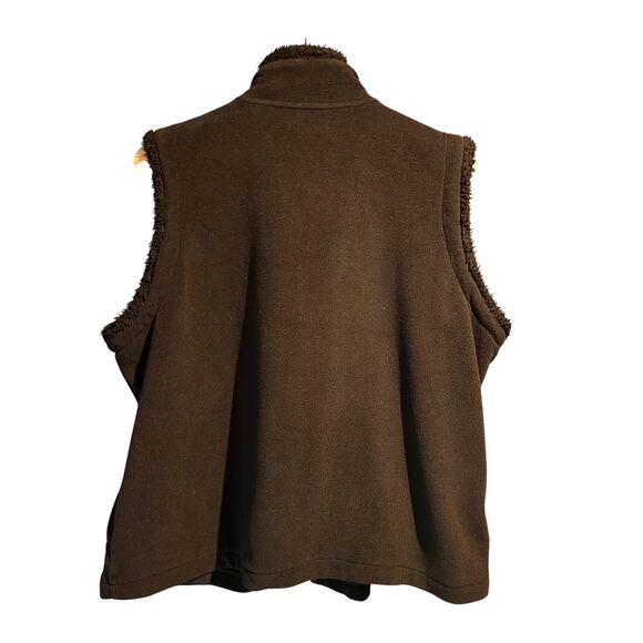 Effeci Woman Vest Size 2x Black with Faux Fur Trim Warm Cozy Winter Layering - Picture 2 of 9